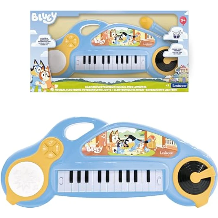 Lexibook Bluey, elektronisches Klavier, blau/gelb, mit 4 integrierten Instrumentenklängen und 22 Demomelodien – Bild 1