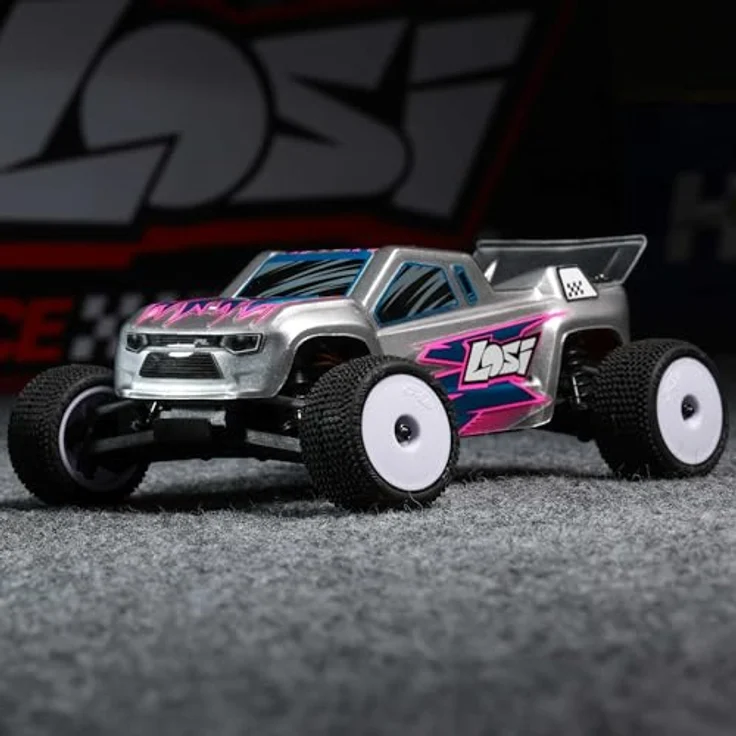 Losi Micro-T 2S 1/28, RTR Stadium Truck mit Aluminium-Chassis, über 20 km/h, 25 Minuten Fahrzeit – Bild 3