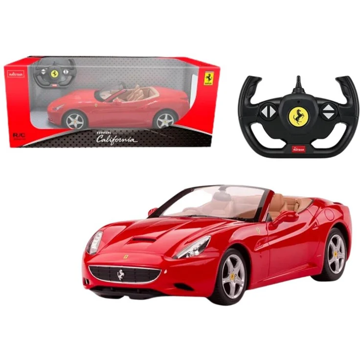 Jamara Ferrari California, R/C 1:24 Ferngesteuertes Sportauto in Rot mit zu öffnender Tür und detailliertem Innenraum