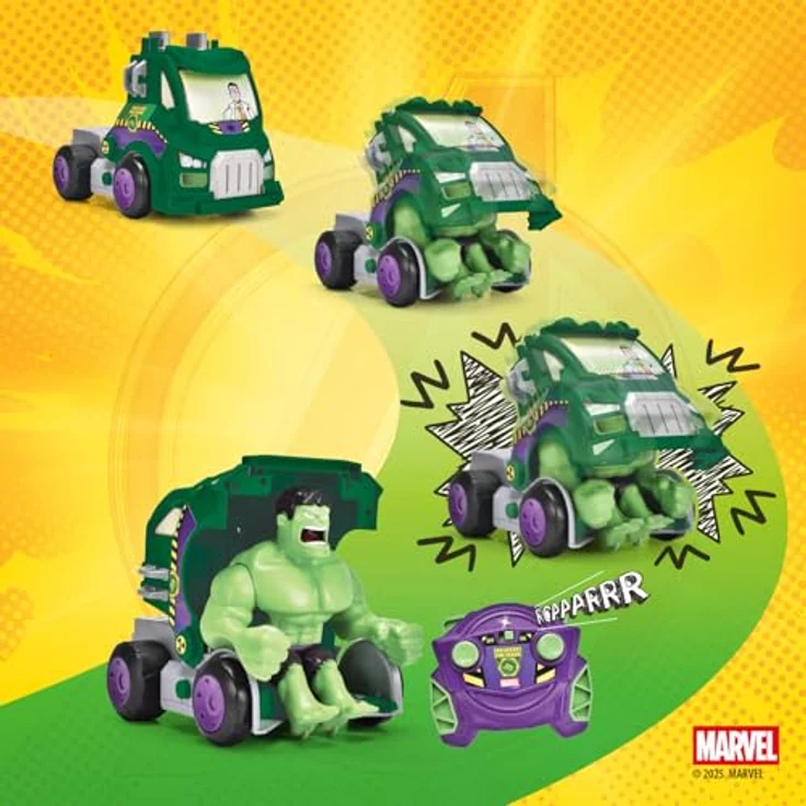 Dickie RC Transforming Hulk 1:24, ferngesteuertes Fahrzeug mit 2-Kanal-Fernsteuerung und Soundeffekten, wandelbar in Truck – Bild 5