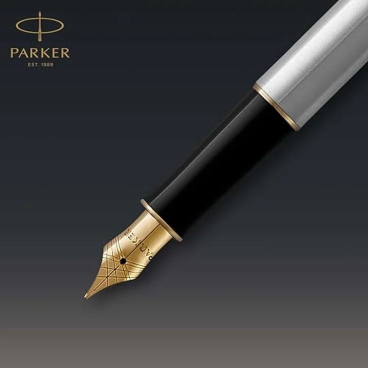 Parker Pen Sonnet, Schreibstift in Gold und Silber, elegantes Design mit Ciselé-Muster – Bild 4