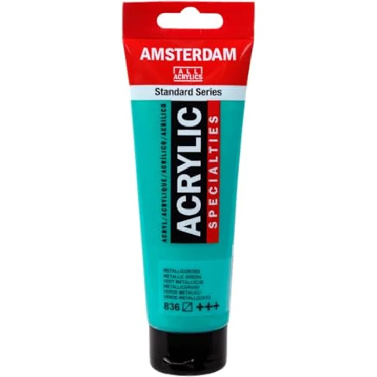 Amsterdam Standard Series Acrylfarbe, Metallic Grün 836, halbtransparent, lichtecht, 120ml