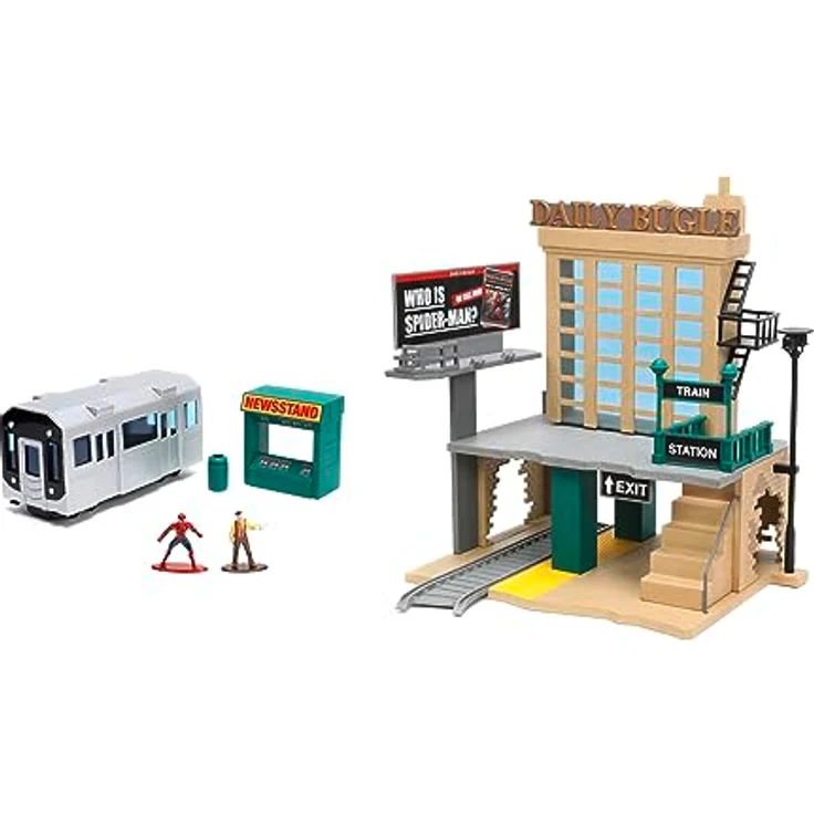 Jada Marvel Spider-Man NYC Deluxe Nano Scene, Diorama Daily Bugle mit 2 Metallfiguren, 20 cm – Bild 10