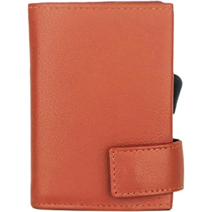 SecWal SecWal 1 Kreditkartenetui Geldbörse, RFID-sicher, 100% Leder, 9 cm x 7 cm x 2 cm, orange
