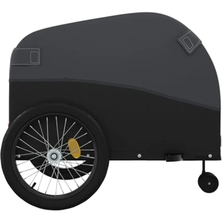 vidaXL Fahrradkinderanhänger Fahrradanhänger Schwarz 45 kg Eisen, Robuster Lastenanhänger mit Deichsel und Sicherheitsflagge – Bild 7