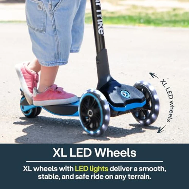 smarTrike Kinderroller Xtend Scooter - Lime, für Kinder ab 3 bis 12 Jahren, bis 50 kg belastbar, verstellbarer Lenker, LED-Beleuchtung, kugelgelagerte Räder – Bild 3