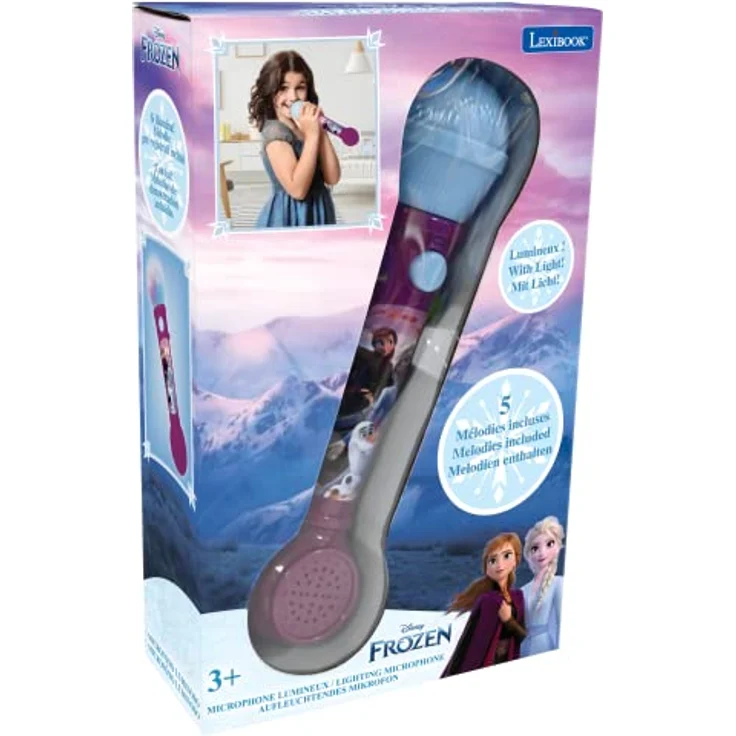 Lexibook MIC80FZ Frozen Leuchtendes Kindermikrofon, Musikspiel, integrierter Lautsprecher, Lichteffekte, inkl. Demo-Melodien, lila/blau – Bild 5