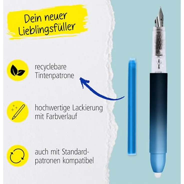 Online Pen magiXX Füllhalter, radierbar mit ergonomischem Griffstück, tiefblau – Bild 6