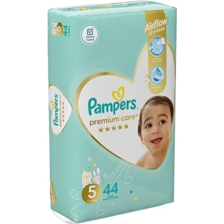 Pampers Premium Care Size 5, Einwegwindeln für Kinder 11-16 kg, 44 Stück, atmungsaktiv und mit schneller Absorption – Bild 2