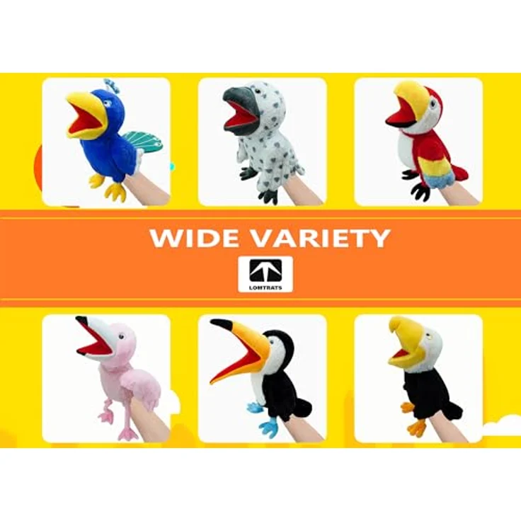 LOMTRATS Vogel-Handpuppen, 40 cm große Plüsch-Handpuppen mit beweglichen Mündern, ideal für Geschichtenerzählen und kreatives Spielen – Bild 3