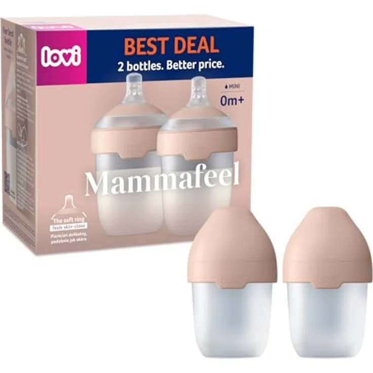 LOVI Mammafeel Bottle 150ml, Babyflasche 0 m+ im 2er Set, BPA-frei, ergonomisches Design – Bild 3