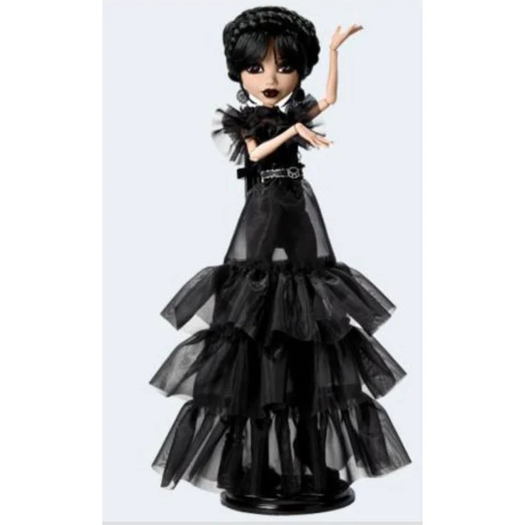 Mattel® Anziehpuppe Monster High x Wednesday Addams Raven Dress Skullector Doll, Gothic-Stil, Nevermore Academy-Uniform, Schwarz – Bild 1