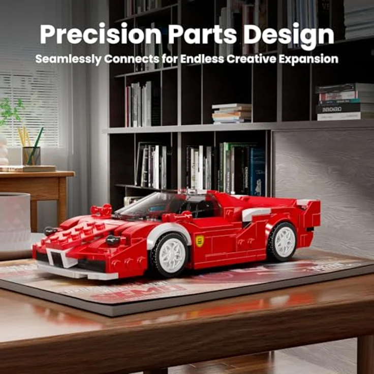 Mould King 27080 Technik Speed Champion Supersportwagen, Klemmbausteine Set mit 433 Teilen und Acryl Vitrine, Drift Auto für Erwachsene – Bild 5