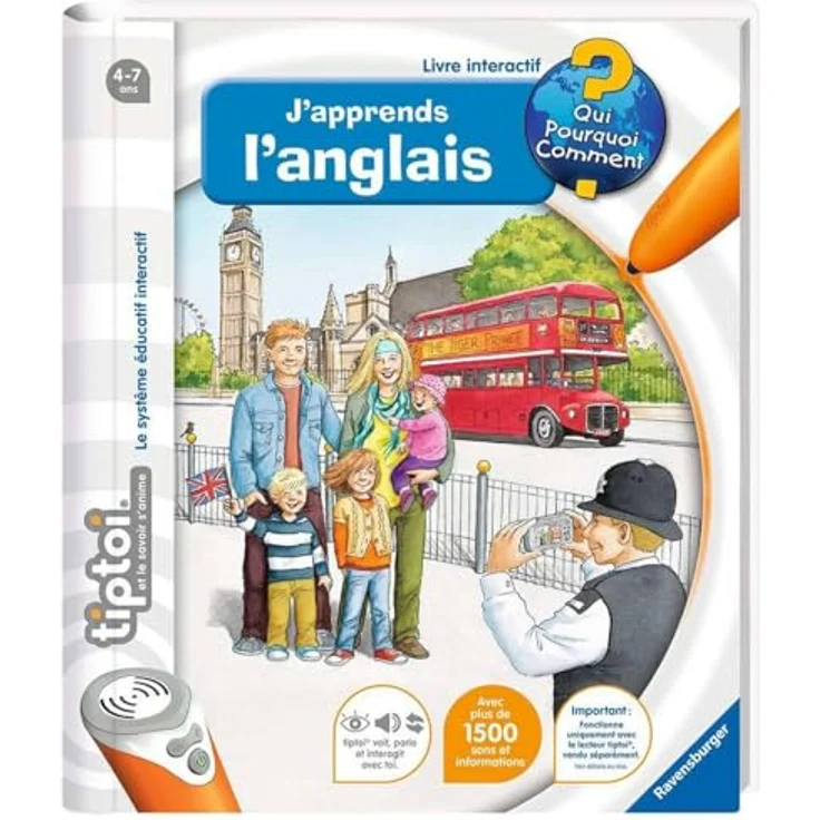 tiptoi Ich lerne Englisch (Französisch), interaktives Lernspiel für Kinder ab 4 Jahren, Englisch-Wortschatz und Dialoge – Bild 1