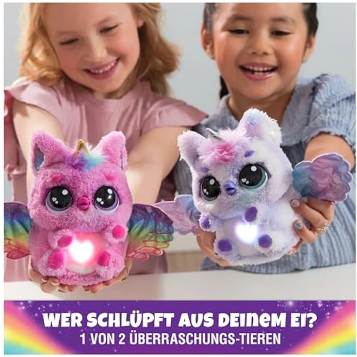 Spinmaster Kuscheltier Hatchimals Big Egg - Secret Hatch Draggle Mystisches Kuscheltier, Rosa/Lila – Bild 2