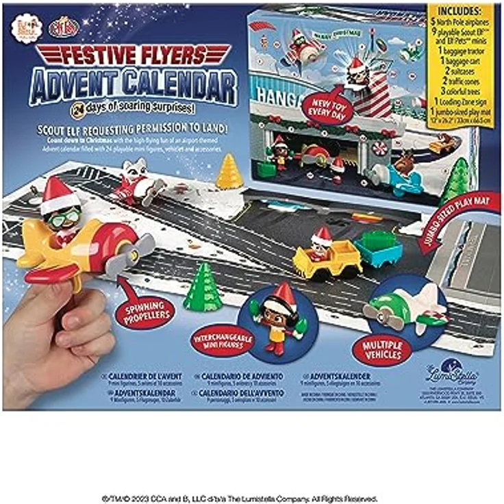 HCM-Kinzel Elf Adventskalender mit Spielmatte und 24 Minifiguren, Flughafen-Design – Bild 3