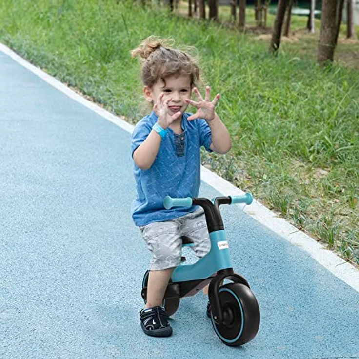AIYAPLAY Laufrad für Kinder, Kinderrad ohne Pedal, Lauffahrrad für 1,5-3 Jahre Kinder, Rutschrad mit Höhenverstellbarem Sitz, Spielzeug als Geschenke, Blau – Bild 2