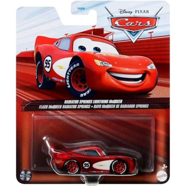 Disney Cars Radiator Springs Lightning McQueen HTX82, Spielzeug-Rennwagen im Maßstab 1:55 aus Metall, geeignet für Kinder ab 3 Jahren – Bild 2