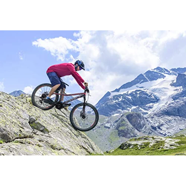 BIKESTAR Hardtail Aluminium Mountainbike Shimano 21 Gang Schaltung, Scheibenbremse 26 Zoll Reifen | 16 Zoll Rahmen Alu MTB | Grau & Rot – Bild 2
