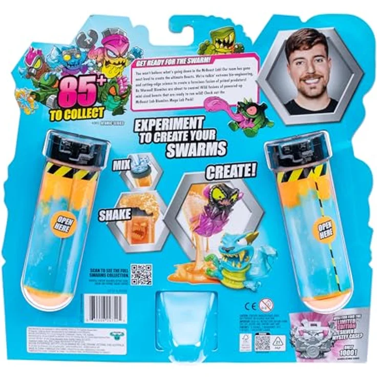 MrBeast Lab Swarms Atomic-Serie, Mega-Labor-Packung mit 2/12 Mini-Monster-Sammelfiguren (2,5 cm), Experiment zum Entdecken und Entfesseln – Bild 5