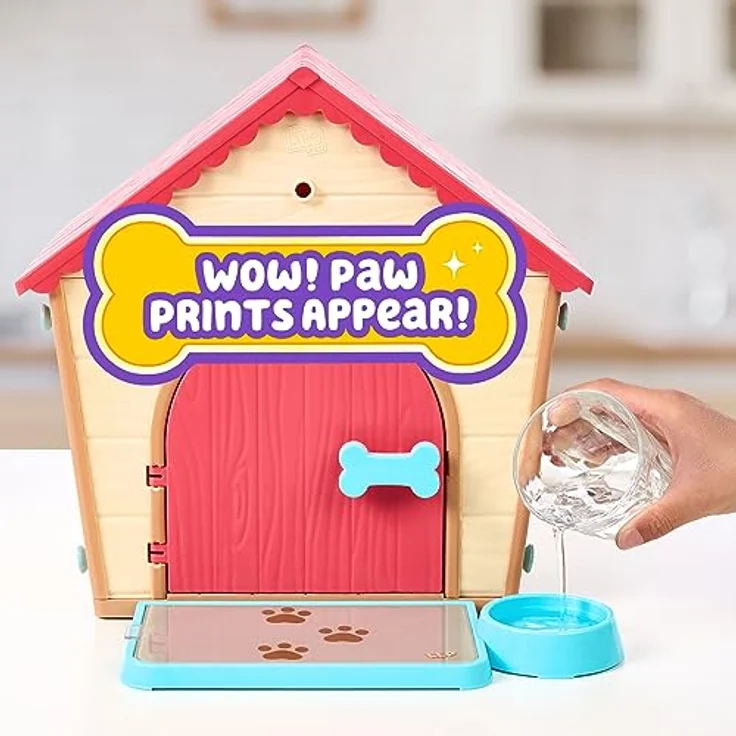 Little Live Pets My Puppy's Home: Interaktiver Hund mit DIY-Hundehütte, über 25 Geräusche und Reaktionen, blondes oder braunes Fell, blaue oder braune Augen, rotes oder grünes Halsband – Bild 4