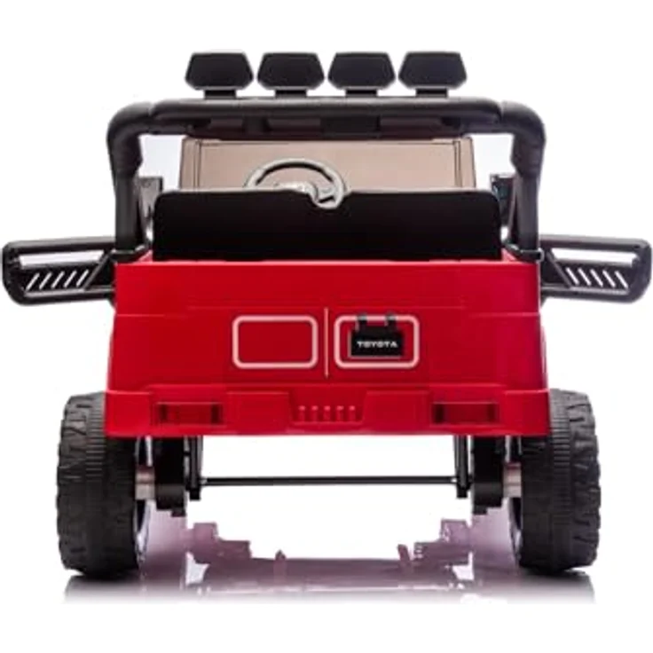 Beneo Elektrisches Kinderauto Toyota FJ Cruiser XXL, Zweisitzer mit 4x4 Antrieb, rot, Tragbare Lithiumbatterie, Hinterradfederung, 2,4 GHz Fernbedienung, MP3-Player mit Bluetooth, LED-Lichter – Bild 9