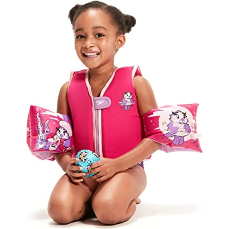 Speedo Kleinkinder Schwimmweste Aria Miami Lilac/Sweet Taro, Auftriebshilfe zum Schwimmen lernen, 1-2 Jahre – Bild 3