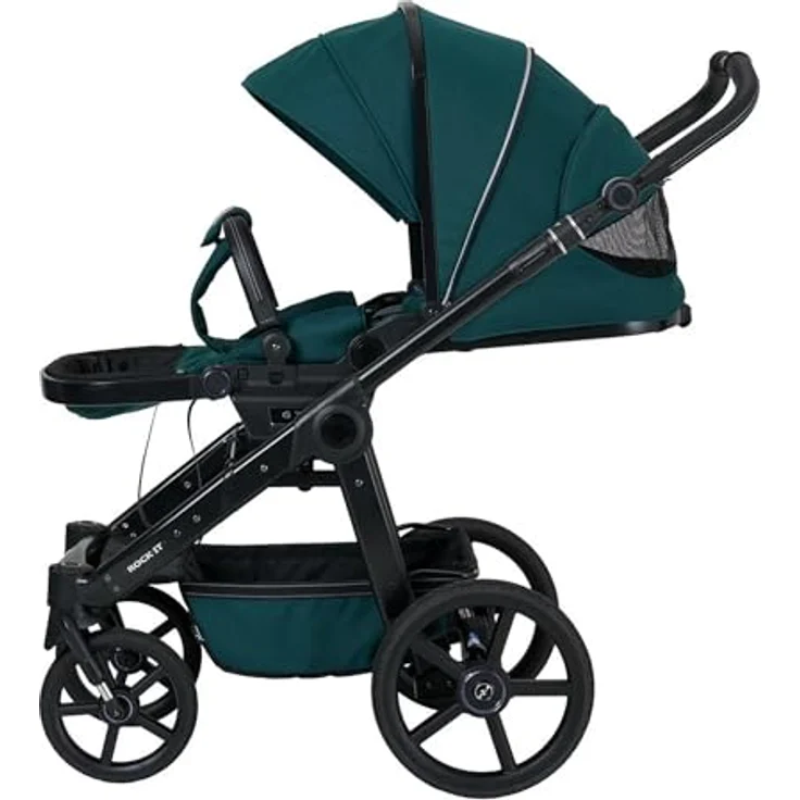 Hartan Kinderwagenset Rock IT Outdoor, 3-teilig, Petrol, mit kugelgelagerten Rädern, Federung, 5-Punkte-Gurt und UV 50+ Schutz – Bild 7