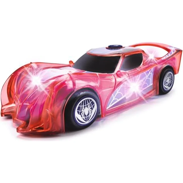 Dickie Toys MARVEL Light Hero Spider-Man, Spielzeug-Auto 1:32 mit Licht- und Soundeffekten, rot-blau – Bild 1