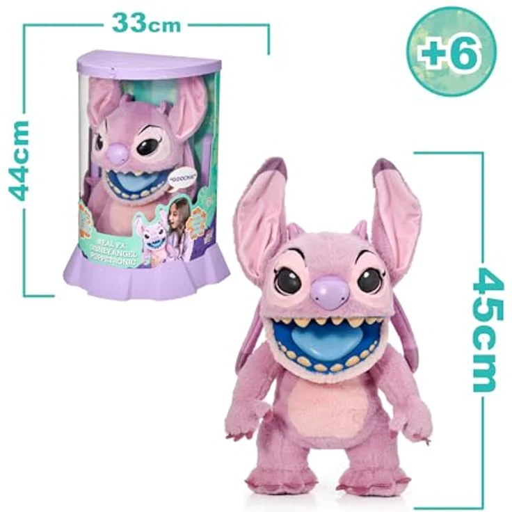 Famosa Disney Stitch Angel, Elektronisches Plüschtier 45 cm mit interaktiven Sensoren und über 100 Reaktionen – Bild 2