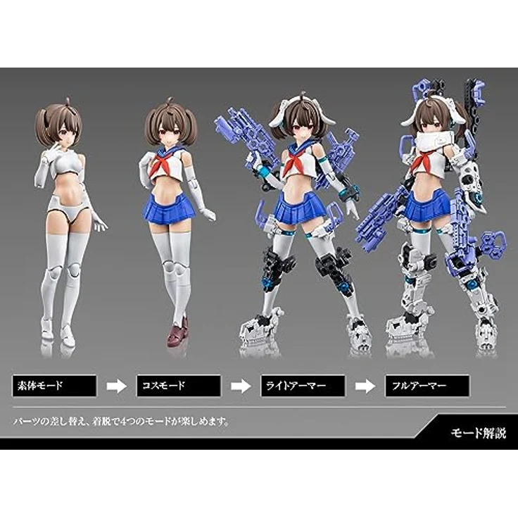 Kotobukiya Megami Device Plastic Model Kit Buster Doll Gunner, 16 cm, mit Artikulationspunkten und austauschbaren Teilen – Bild 4