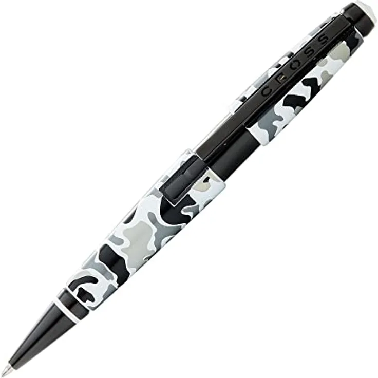 Cross Rollerball Edge Camo Grau, Schreibstift mit Gel-Tinte, in Geschenkbox, dokumentenecht, Klick-Zieh-Mechanik, auswechselbare Mine