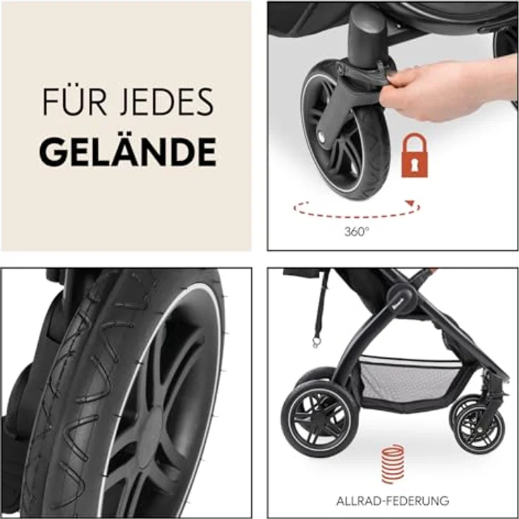 Hauck Kinder-Buggy Uptown, Black Melange, bis 22 kg belastbar – Bild 3