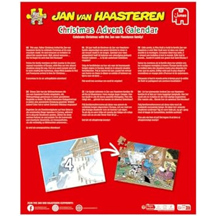 Jan van Haasteren Adventskalender 2025, Weihnachtspuzzle mit 24 x 54 Teilen aus recyceltem Karton, festliche Szenen für Erwachsene – Bild 3