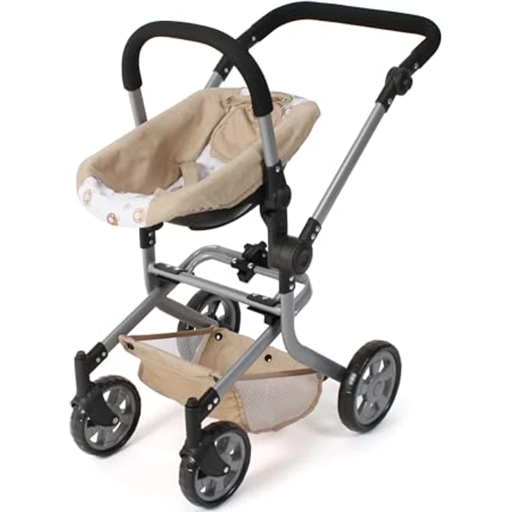 Bayer Chic 2000 Puppen-Autositz mit Adapter für Puppenwagen, geeignet für Puppen bis 50 cm, Bärchen beige, 45 x 30 x 35 cm – Bild 4