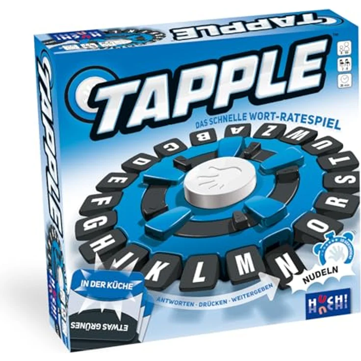 HUCH! Tapple Spiel Deutsch, interaktives Stadt Land Fluss Spiel mit Timer, Familienspiel, Für 2-8 Spieler, ab 8 Jahren – Bild 1
