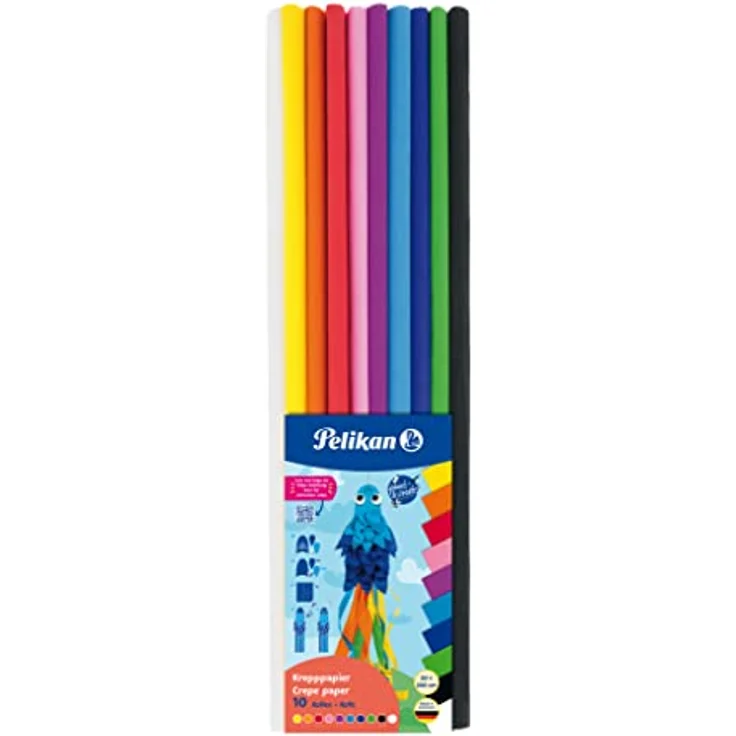 Pelikan Bastelkrepp, 10 Farben sortiert, 3 Sets – Bild 1