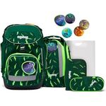 ergobag Schulrucksack Pack, ergonomischer 6tlg. Rucksack für Schulkinder 100-150 cm, recyceltes Material, inkl. Federmäppchen und Schlamperrolle