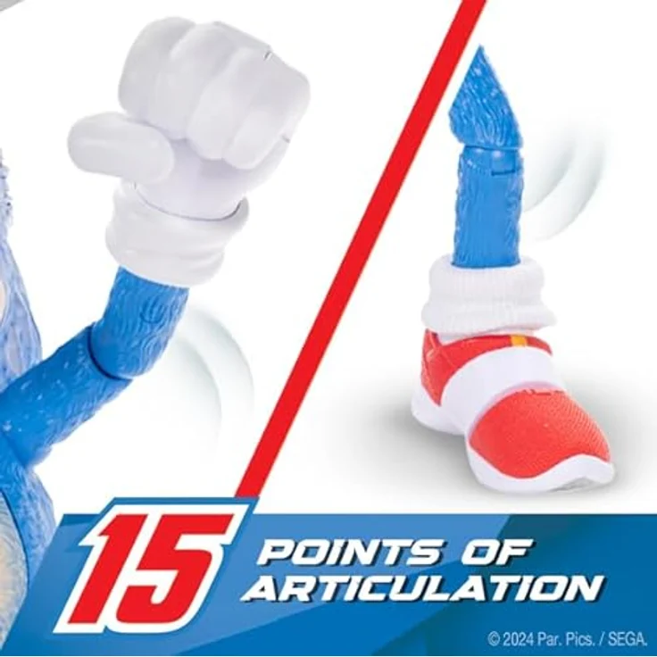 Sonic The Hedgehog 3 Sprechende Figur, 30 cm / 12 Zoll, mit leuchtenden Augen und über 30 kultigen Sätzen, interaktiv, für Kinder ab 3 Jahren – Bild 4