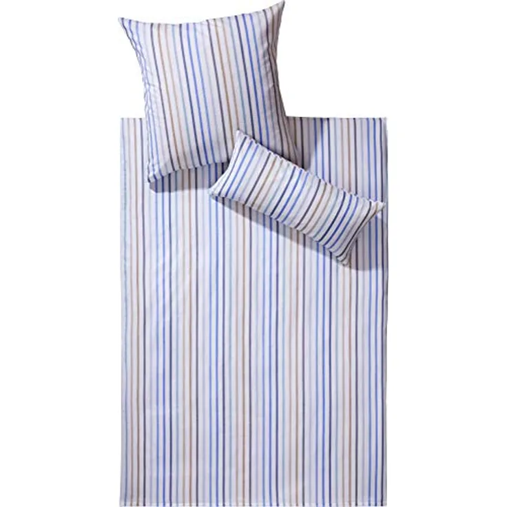 Dyckhoff Weichfrottier Bettwäsche Stefanie blau 1 Bettbezug 155 x 220 cm + 1 Kissenbezug 80 x 80 cm
