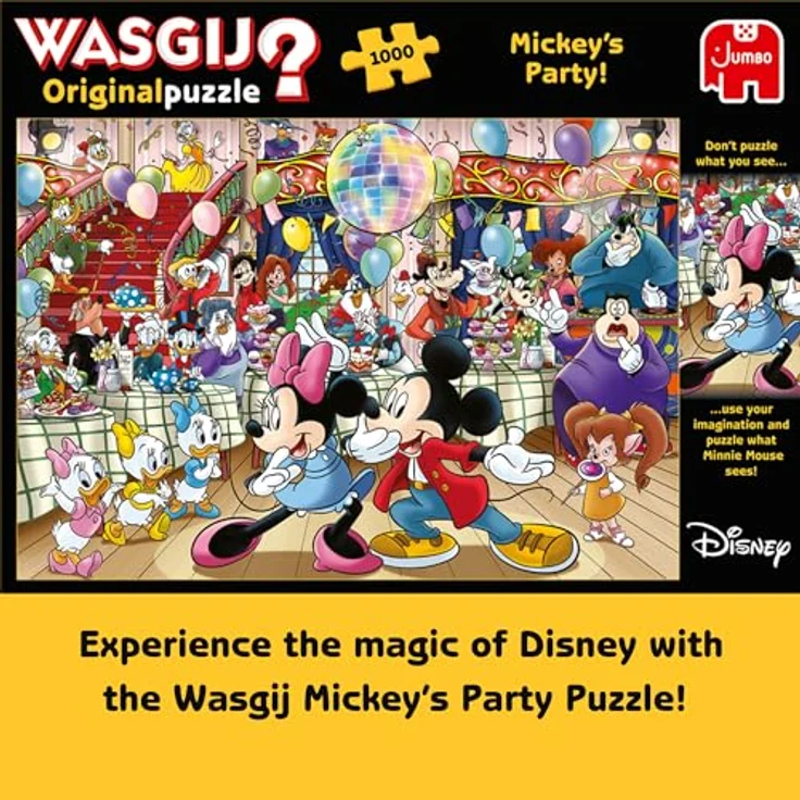 Wasgij Original Disney - 1000 Teile Puzzle "Mickey's Party" mit Disney-Charakteren, einmaliger Twist – Bild 4