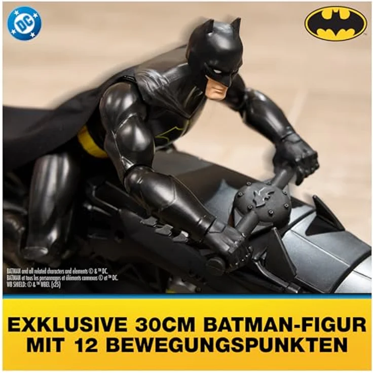 Batman RC Batcycle mit 30 cm Actionfigur, ferngesteuert mit 12 beweglichen Punkten, ideal für Abenteuer – Bild 7
