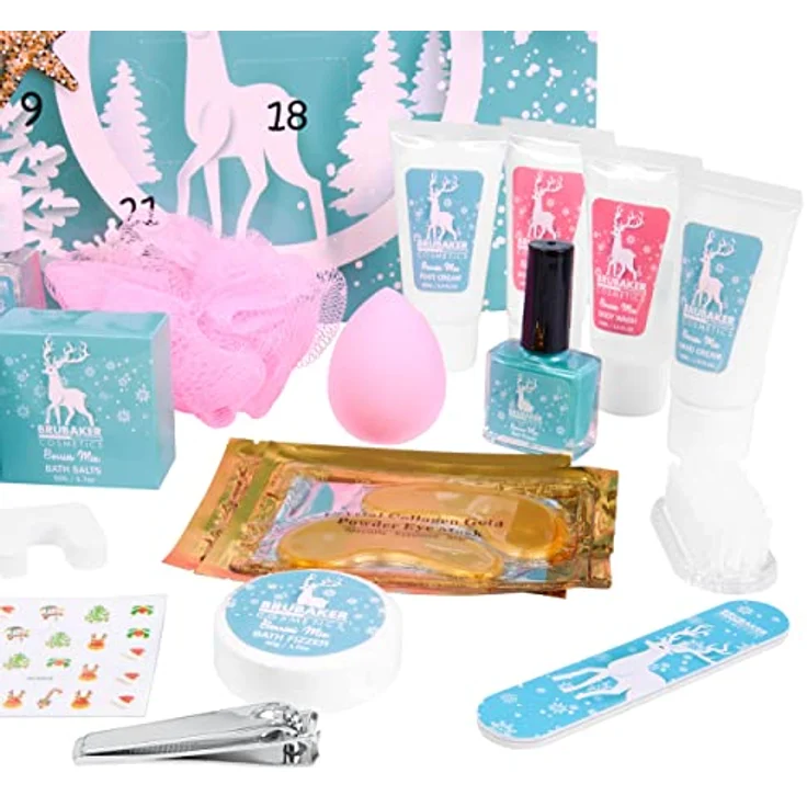 BRUBAKER Adventskalender XXL Beauty Adventskalender 2024 - Mint Blau - 24 x Körperpflege & Spa, Wellness Weihnachtskalender für Frauen und Mädchen – Bild 5