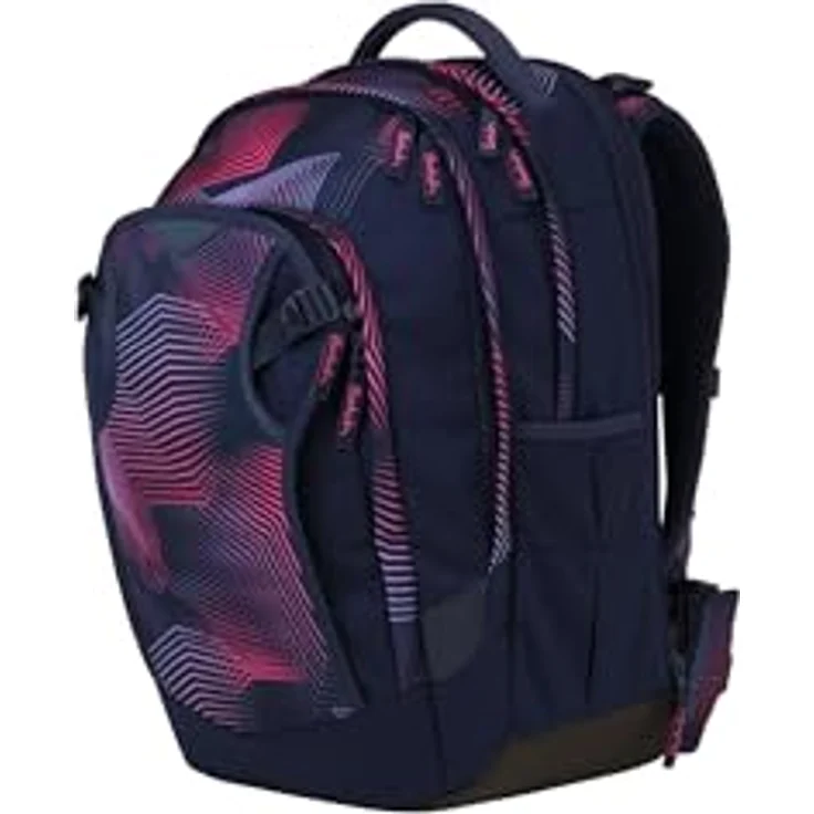 Satch match plus Schulrucksack, erweiterbar auf 35 Liter, ergonomisch, mit Fronttasche in Seismic Pink - Dunkelblau – Bild 2
