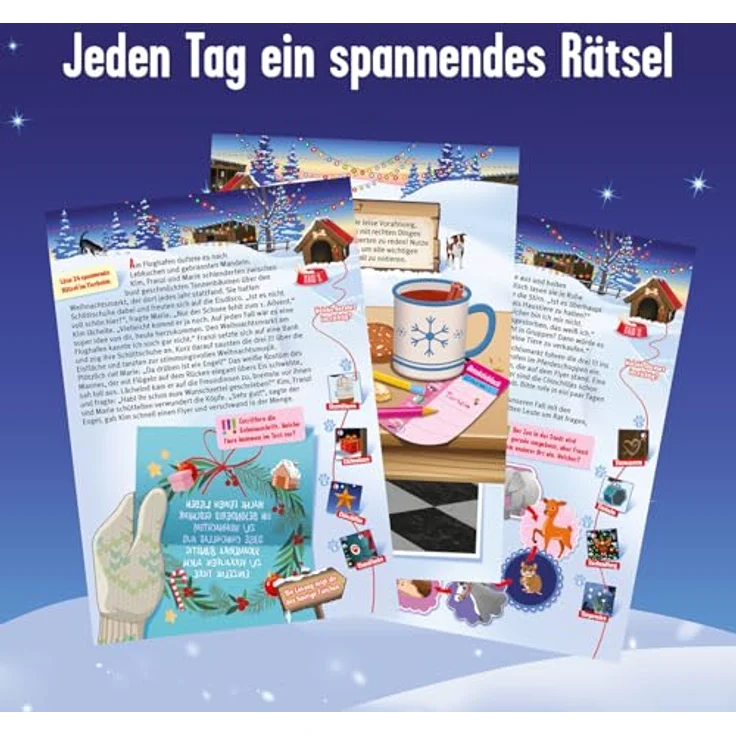 Kosmos 632557 Die drei !!! Adventskalender 2024, mit 24 Detektiv-Gimmicks, Spielzeug-Adventskalender für Kinder ab 8 Jahre – Bild 3