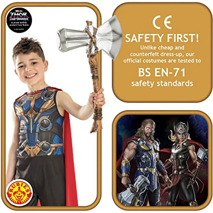 Rubie's offizielles Marvel Thor Love & Thunder Film, Thor Stormbreaker Axt Kostümzubehör, Superhero Zubehör – Bild 2