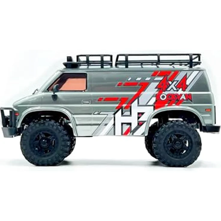 Hobby Plus Crawler CR18P EVO-V2 Rock Van, grau, RTR Brushed, 1:18 Allradantrieb (4WD), 2,4GHz mit LED-Lichtleiste und zwei Dachgepäckträgern – Bild 2