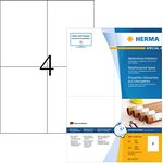 HERMA 10773 Wetterfeste Etiketten aus Spezialpapier DIN A4 (105 x 148 mm, 80 Blatt, Papier, imprägniert) selbstklebend, bedruckbar, extrem stark haftende Outdoor Etiketten, 320 Versandetiketten, weiß