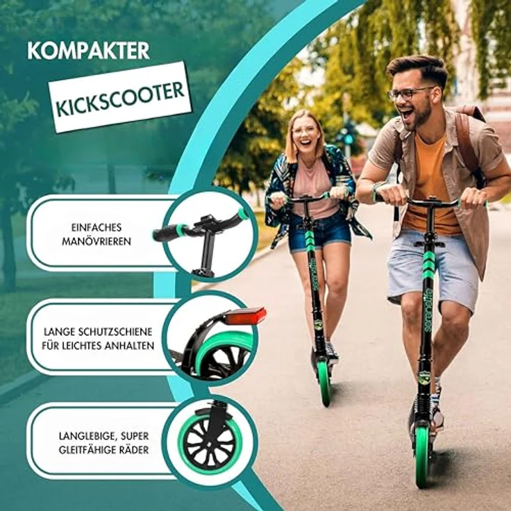 SereneLife Klapproller für Kinder & Erwachsene, höhenverstellbar, Big Wheel Scooter mit 8-9 Zoll Rädern bis 100 kg – Bild 7