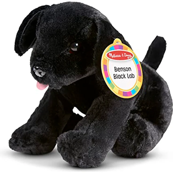 Melissa & Doug Schwarze Benson Labrador-Welpe, Stofftier mit abwaschbarer Oberfläche, 25,4 cm, ideal für Kinder von 3 Monaten bis 3 Jahren – Bild 3